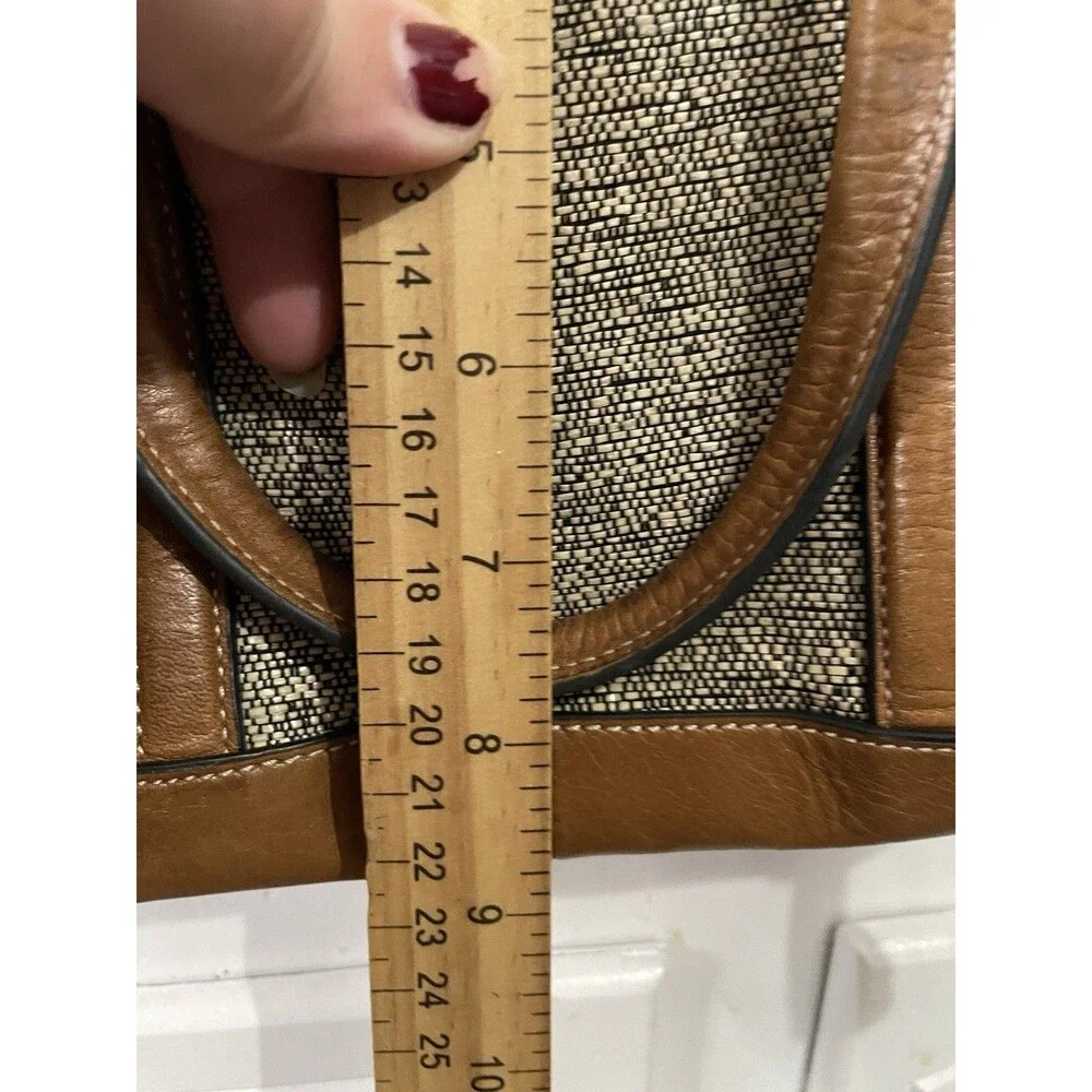 Fossil Kendal Satchel with Cross Body Strap Leather Trim Purse Handbag